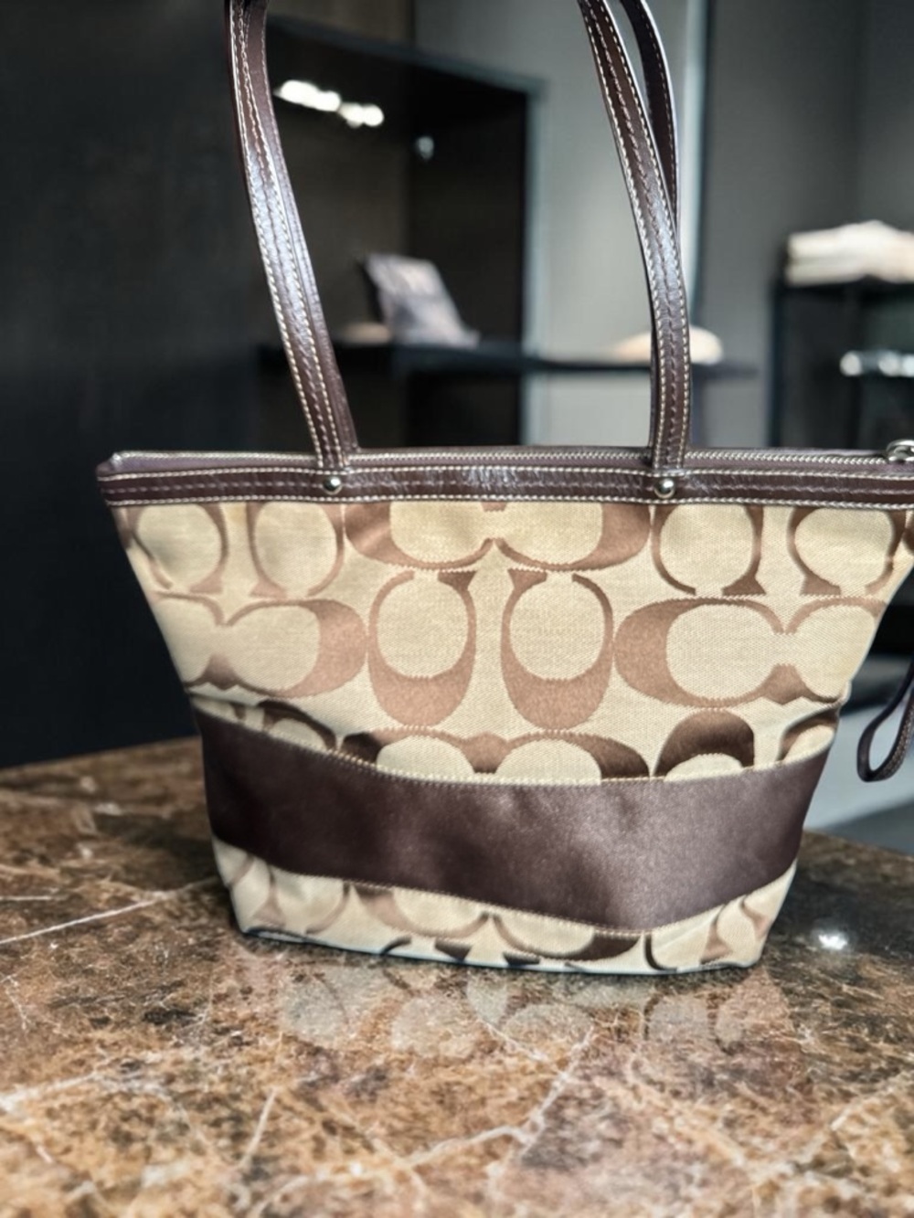 Coach Signature Canvas Tote - EUC